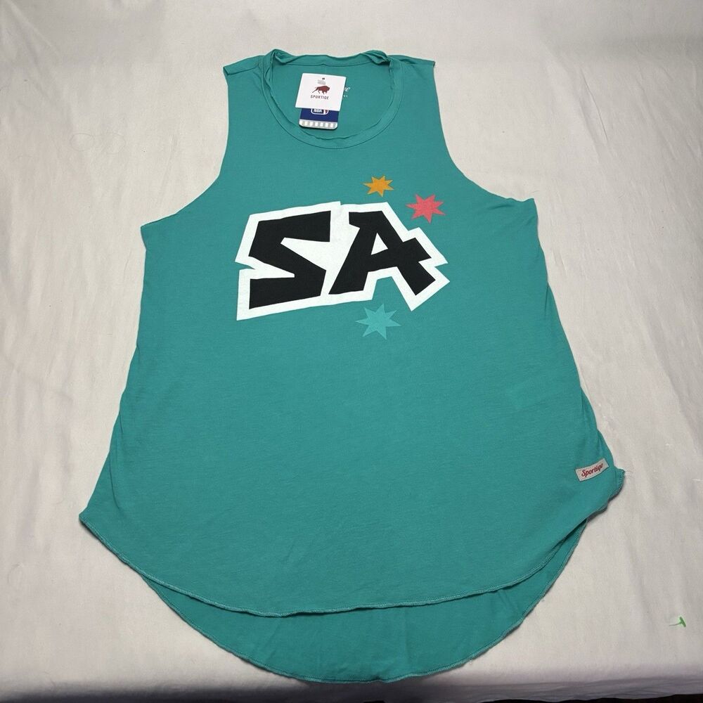 Sportiqe San Antonio Spurs SA Graphic Tank Top Women’s Large Teal